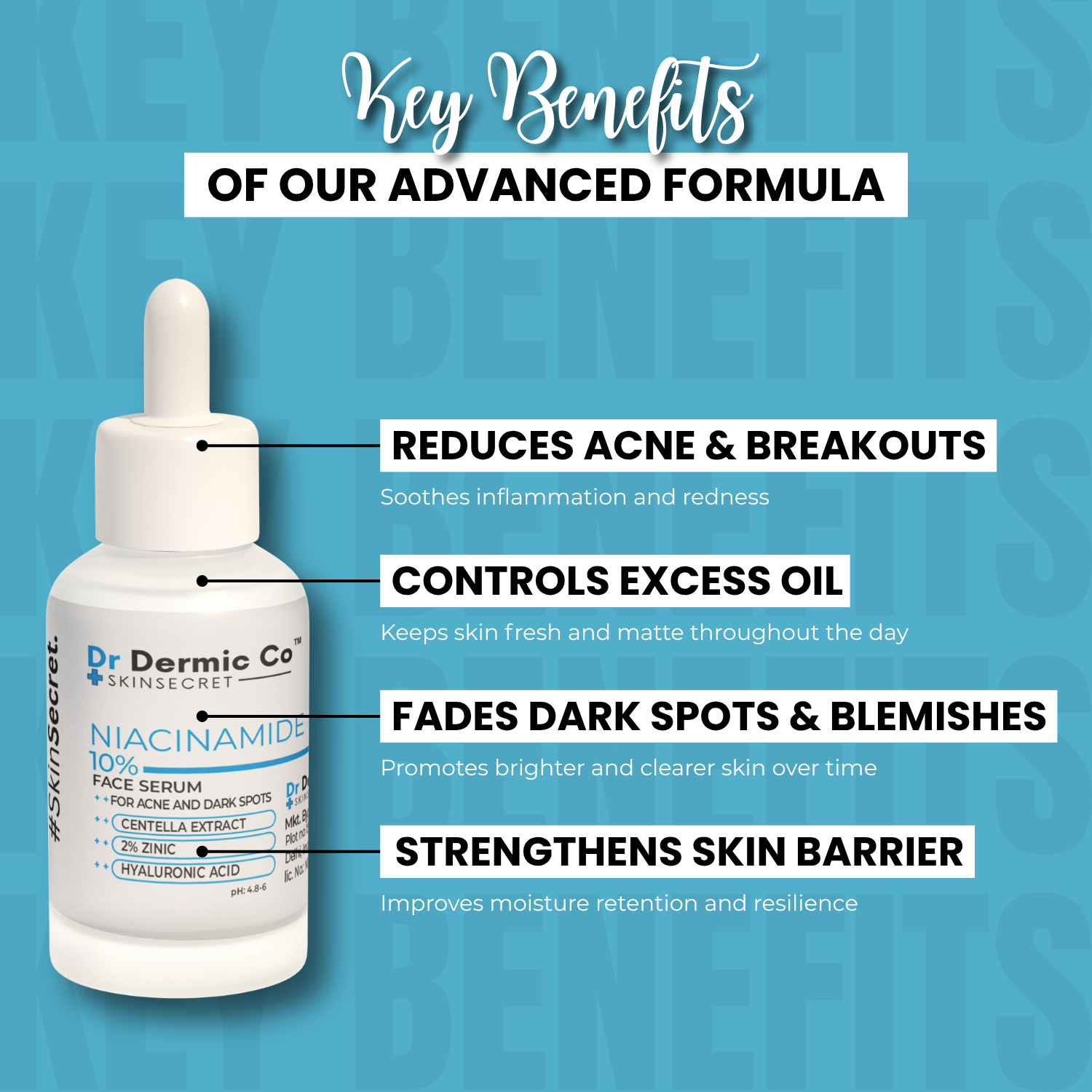 10% Niacinamide Face Serum with Centella Extract, 2% Zinc & Hyaluronic Acid - Image 2