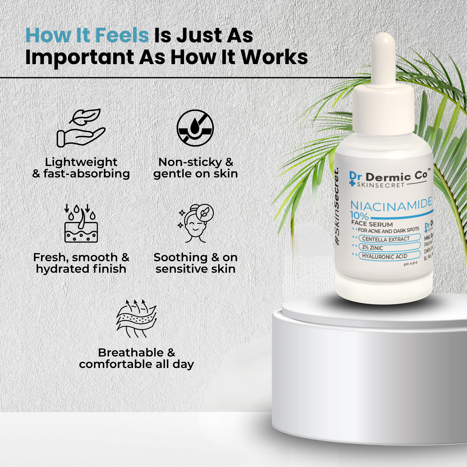 10% Niacinamide Face Serum with Centella Extract, 2% Zinc & Hyaluronic Acid - Image 5