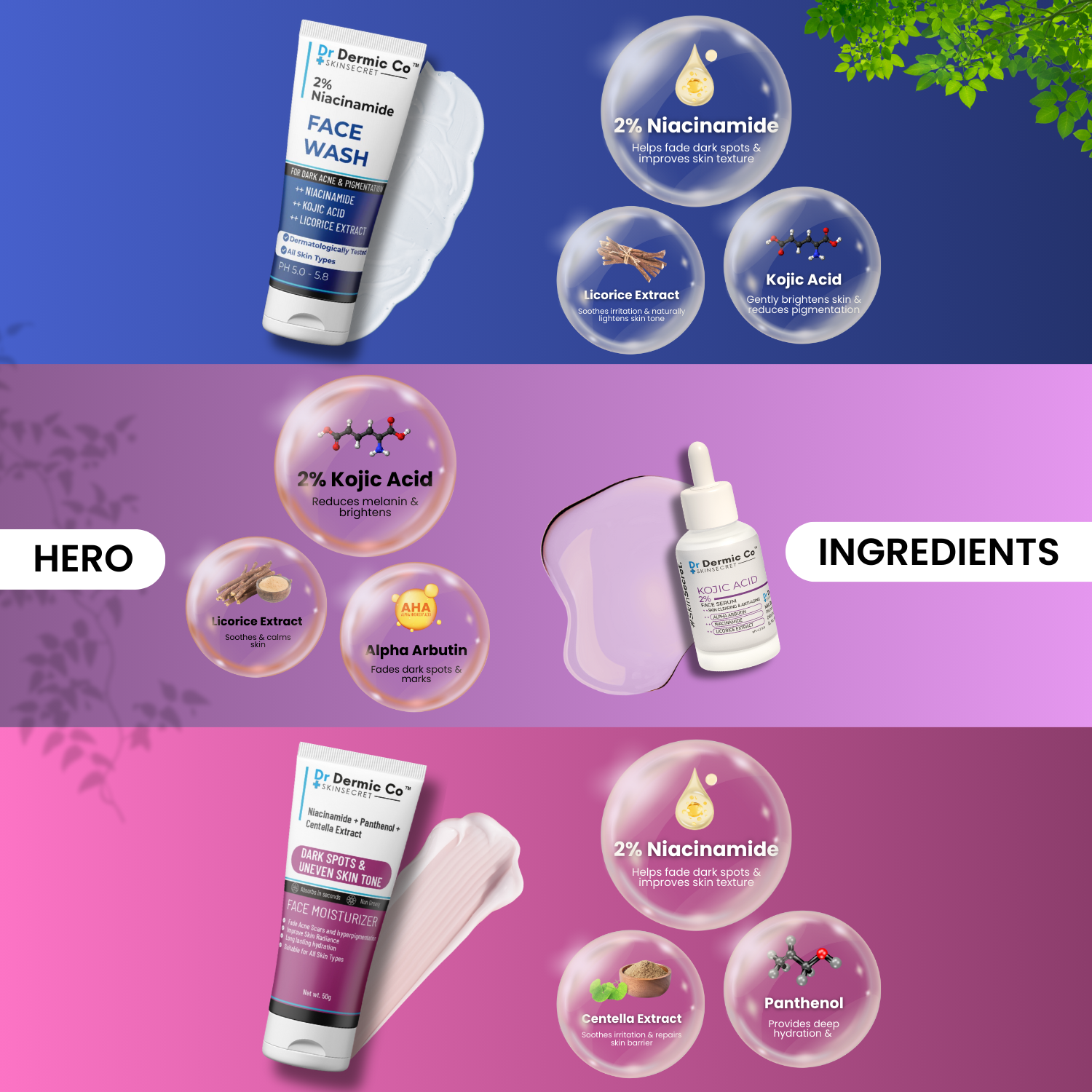 Full Pigmentation Kit (Niacinamide Facewash + Kojic Serum+ Dark Spots Moisturiser) - Image 4